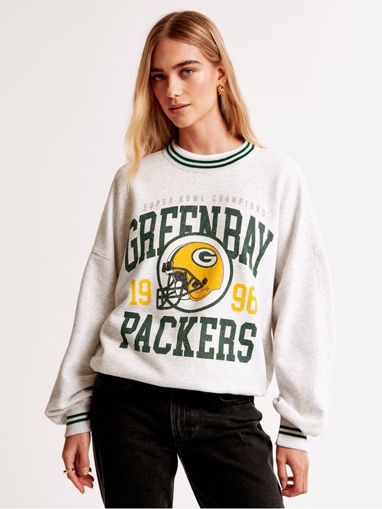 Abercrombie & Fitch Tops - Abercrombie & Fitch Green Bay Packers Graphic Crewneck Sweatshirt Size Medium